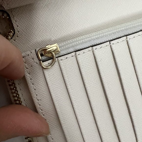 Michael Kors Jet Set Travel Phone Wallet Wristlet Off White Leather Cream - Picture 5 of 11